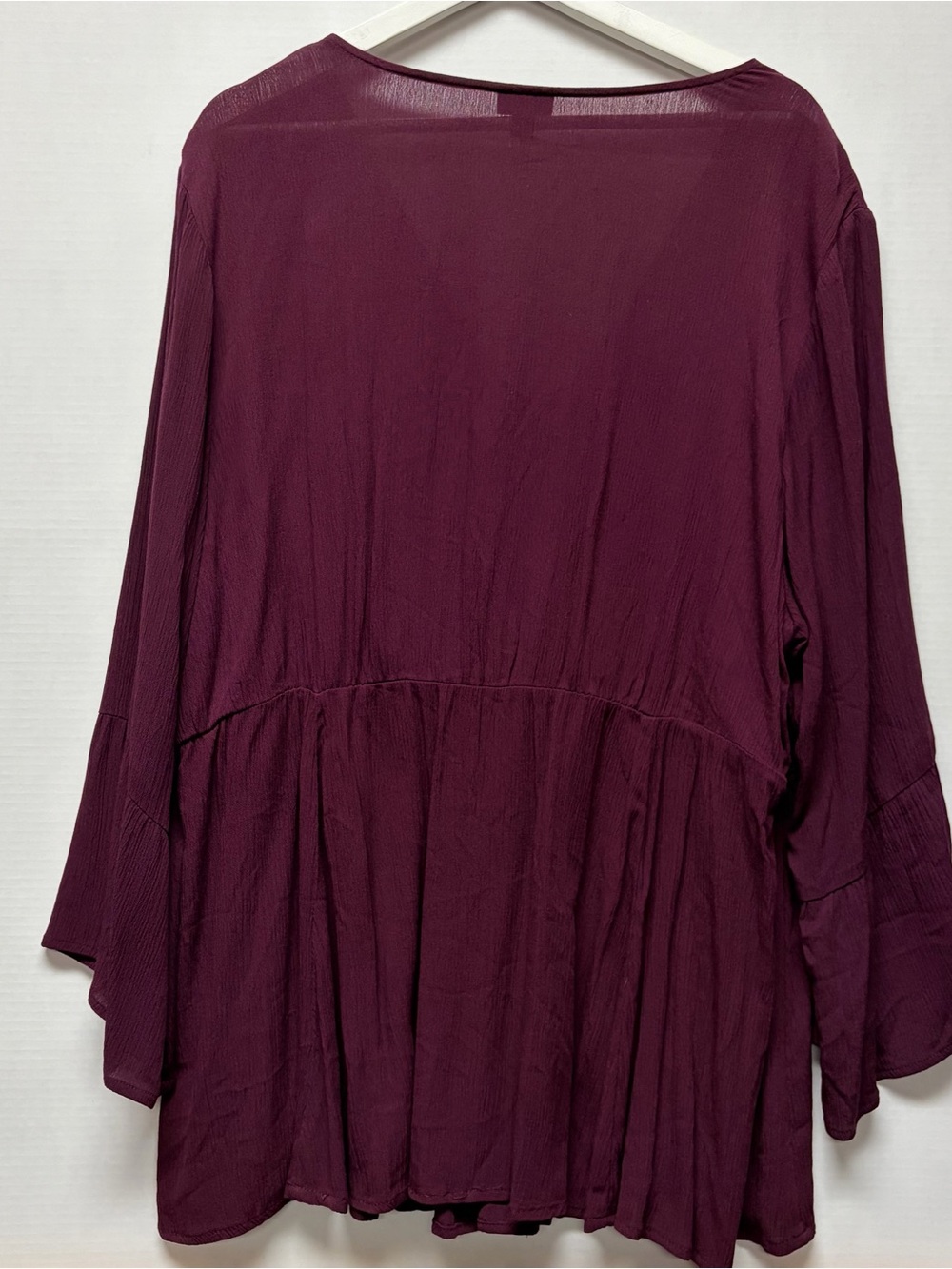 Torrid Plum Crochet-Trim Tassel Peasant Blouse size 3xl - Picture 3 of 7